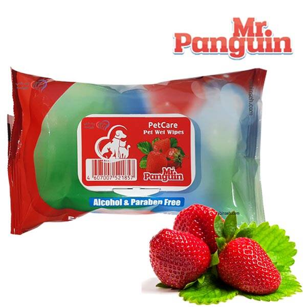 دستمال مرطوب مخصوص حیوانات خانگی پاکتی مستر پنگوئن